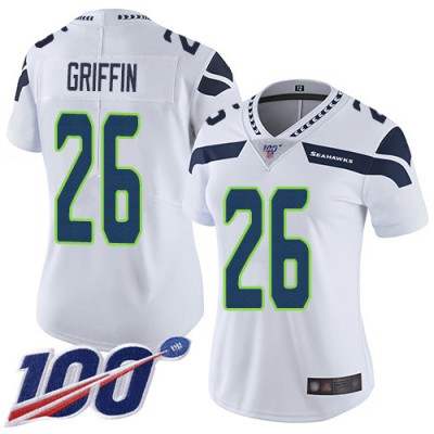 Nike Seattle Seahawks #26 Shaquem Griffin White Women's Stitched NFL 100th Season Vapor Limited Jersey